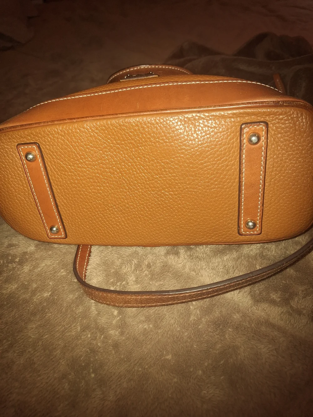 Dooney & Bourke Tan Leather Satchel Bag - Picture 4 of 5